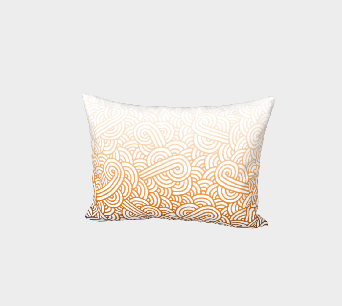 Gradient orange and white swirls doodles Bed Pillow Sham preview #1