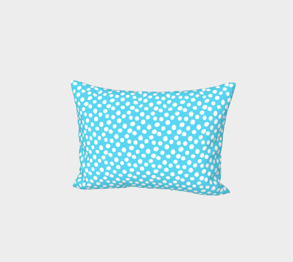 All About the Dots Bed Pillow Sham - Blue Miniature #2