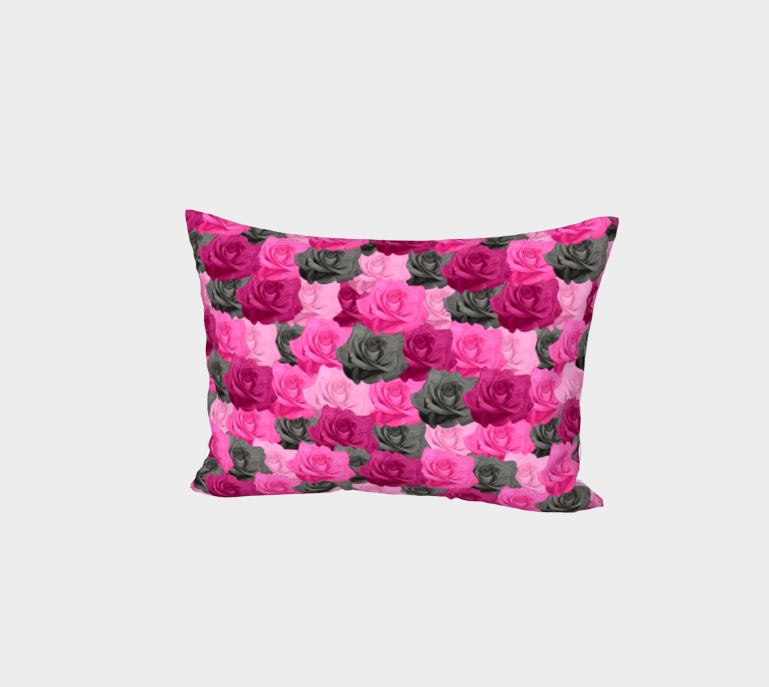 Pink Roses Bed Pillow Sham Miniature #2