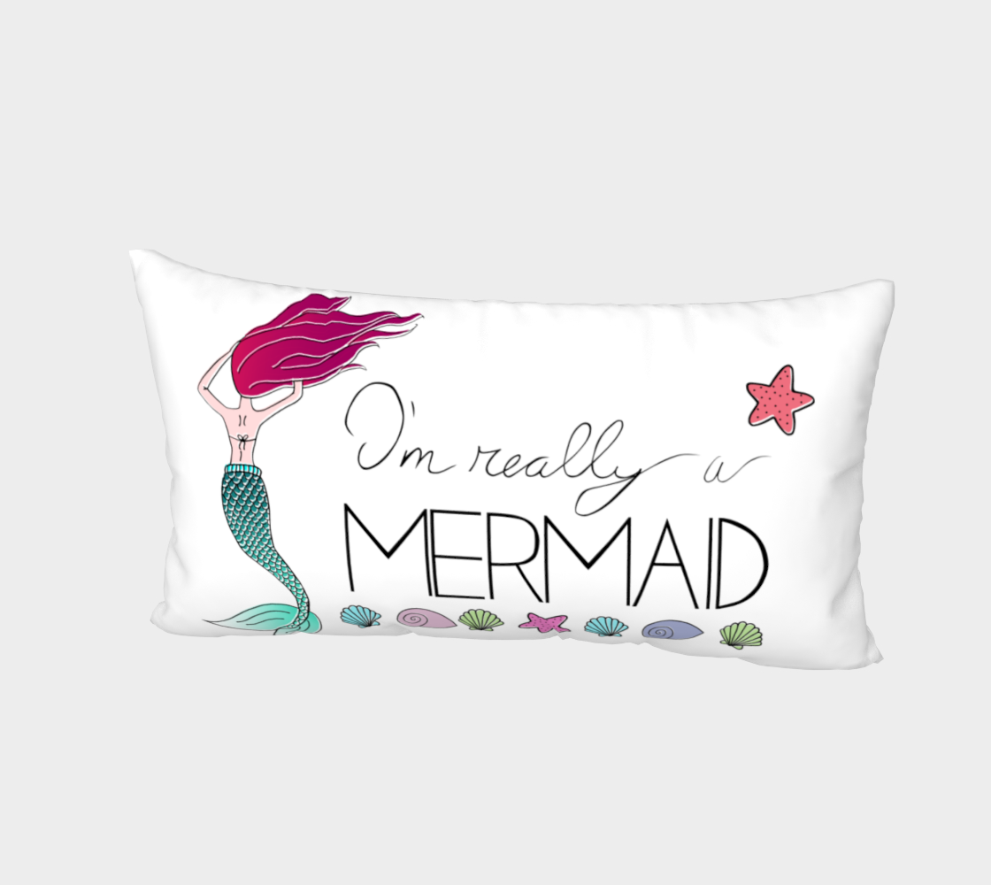 Aperçu 3D de I'm Really a Mermaid Bed Pillow Sham