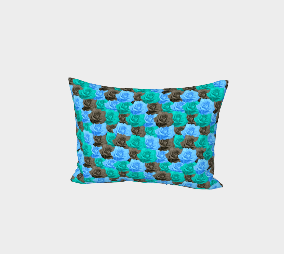 Aperçu 3D de Blue Roses Bed Pillow Sham