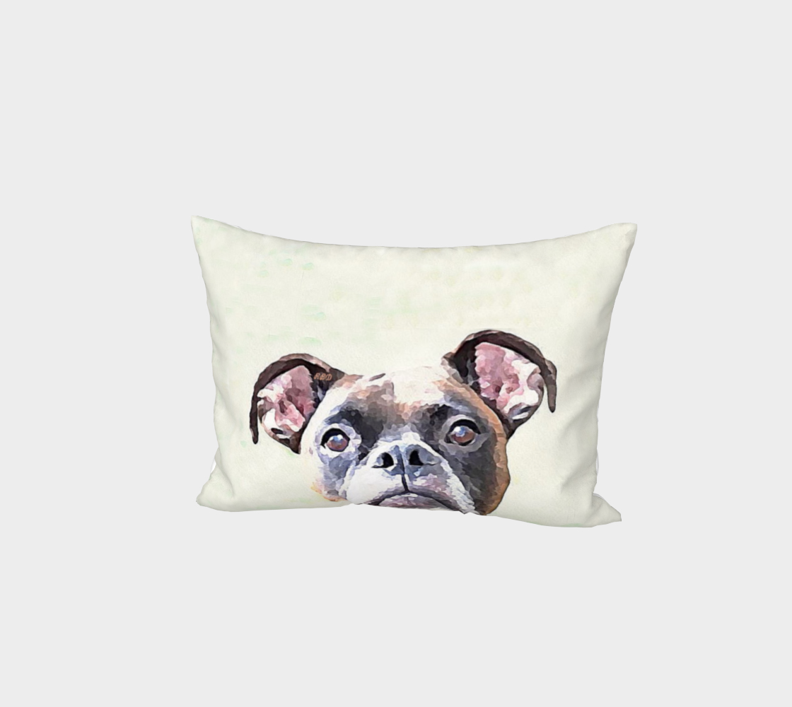 Boxer dog art pillow sham 3D preview