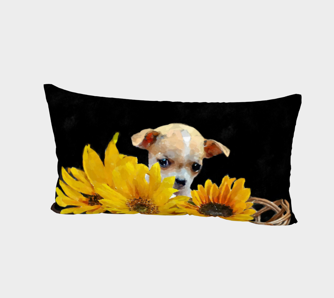 Chihuahua puppy in sunflowers pillow sham thumbnail #3