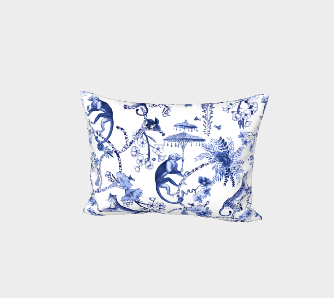 Chinoiserie Whimsy - Pillow Sham - White Back - Envelope Style Enclosure Back preview #1