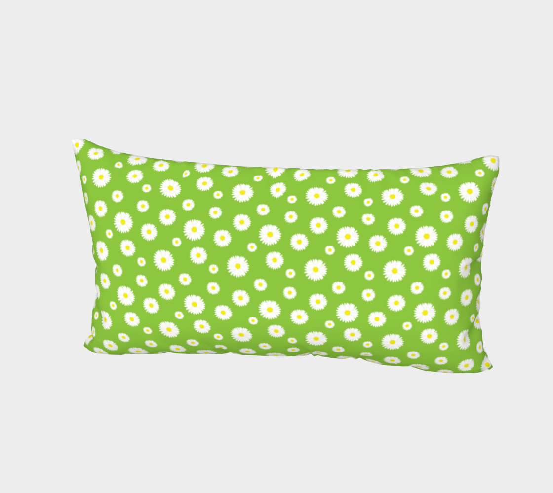 Aperçu de Daisy, Daisy Bed Pillow Sham - Green #2