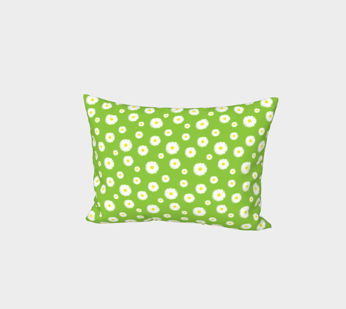 Aperçu de Daisy, Daisy Bed Pillow Sham - Green #1