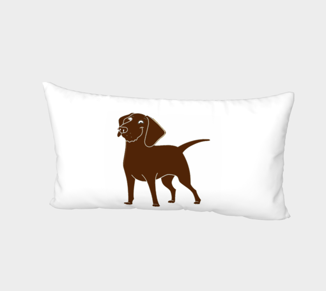 Labrador Retriever chocolate cartoon bed pillow sham preview #2