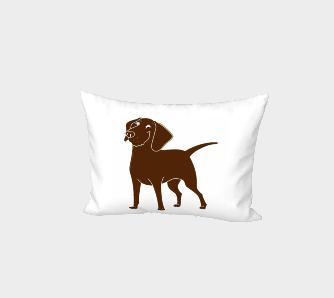 Labrador Retriever chocolate cartoon bed pillow sham preview #1