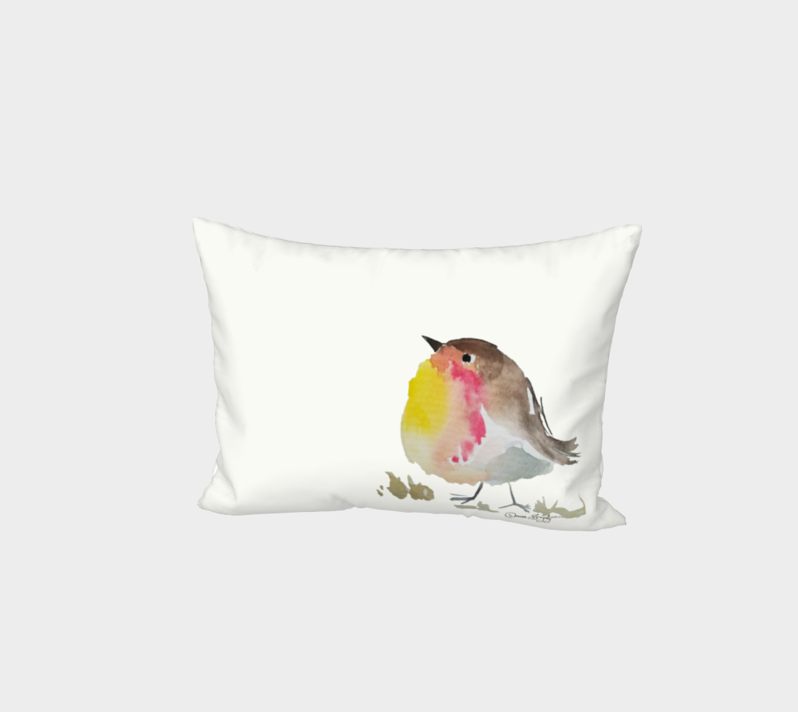 Baby Robin Watercolor SIG Bed Pillow Sham preview