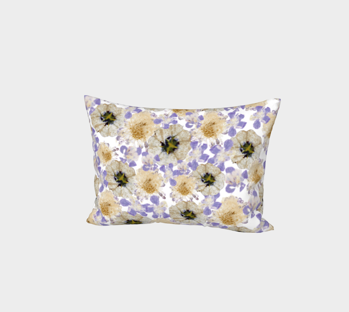 Bed Pillow Sham * Abstract Floral Bedding Linens * Flowered Pillow Cover * Purple White Petunia Watercolor Impressions Design preview