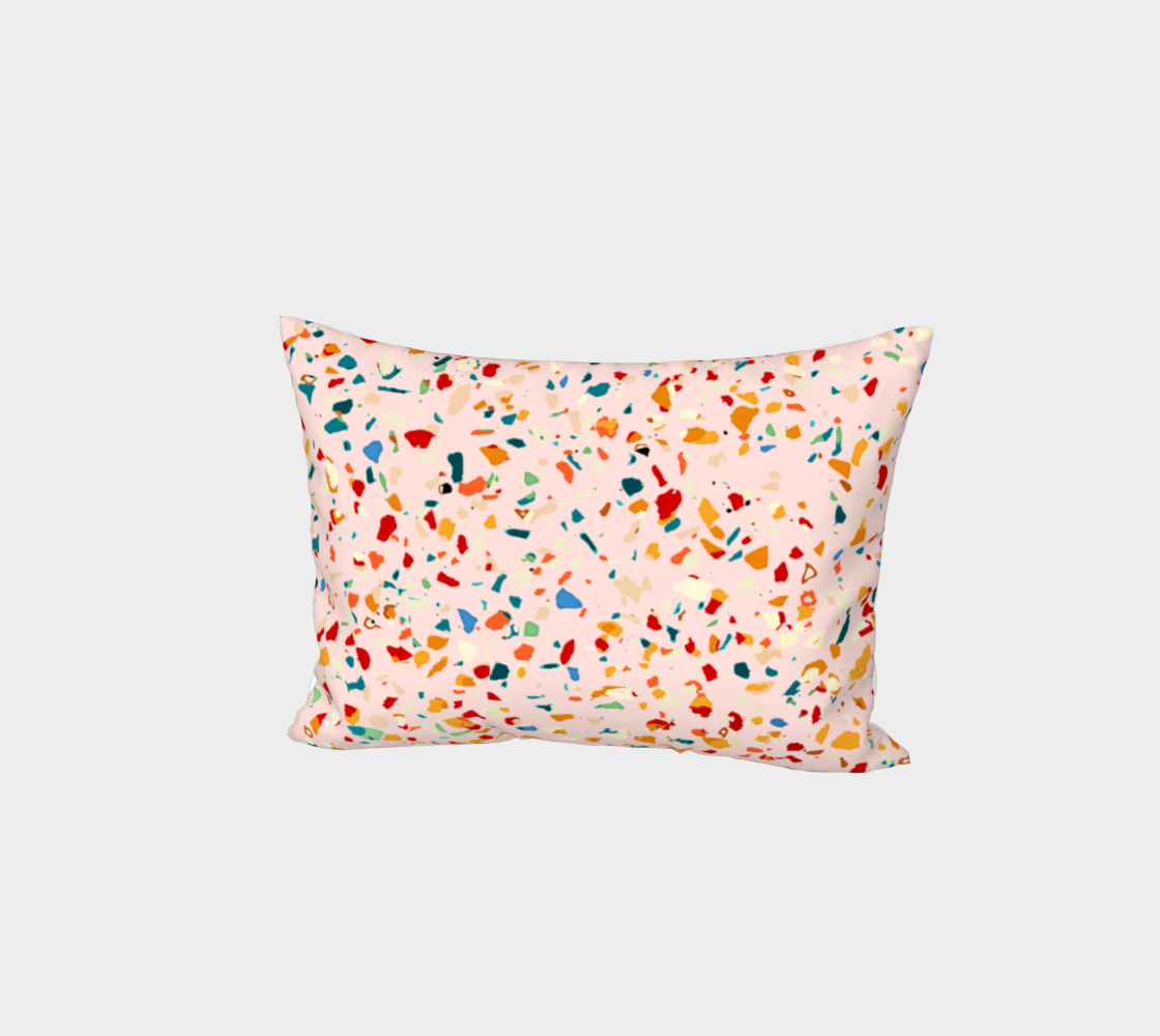 Blush Terrazzo | Pink Eclectic Speckles | Abstract Confetti Painting | Chic Bohemian Illustration preview