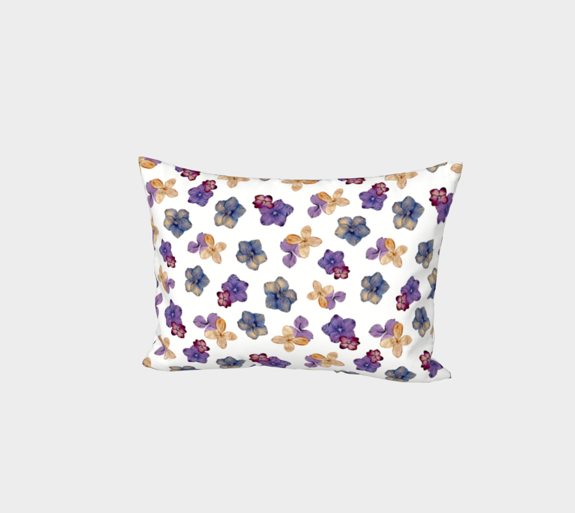 Bed Pillow Sham * Abstract Floral Bedding Linens * Flowered Pillow Cover King*Standard* Purple Pink Raining Hydrangea preview