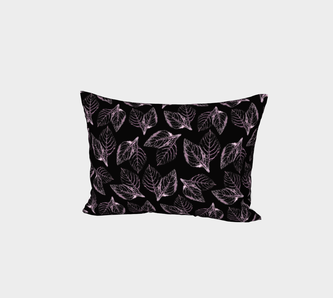Bed Pillow Sham * Abstract Floral Bedding Linens * Flowered Pillow Cover * Pink Amaranth on Black Watercolor Impressions Design thumbnail #2