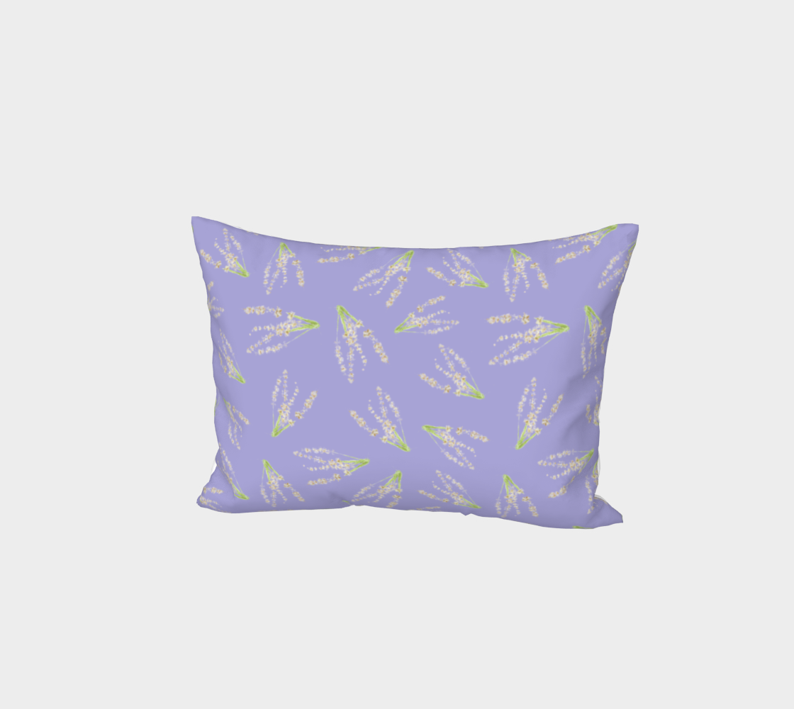 Bed Pillow Sham * Abstract Floral Bedding Linens * Flowered Pillow Cover * Purple Lavender Watercolor Impressions Design preview