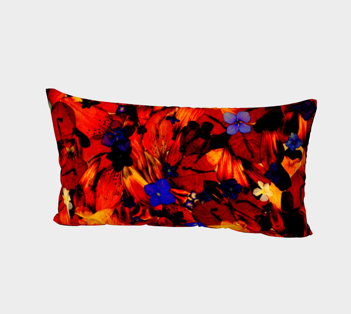 Bed Pillow Sham * Abstract Floral Bedding Linens * Flowered Pillow Cover * Red Purple Yellow Blue Flowered Pillow Sham * Chaos125 thumbnail #3