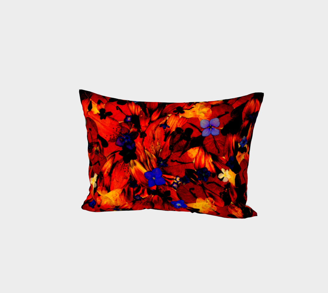 Bed Pillow Sham * Abstract Floral Bedding Linens * Flowered Pillow Cover * Red Purple Yellow Blue Flowered Pillow Sham * Chaos125 preview