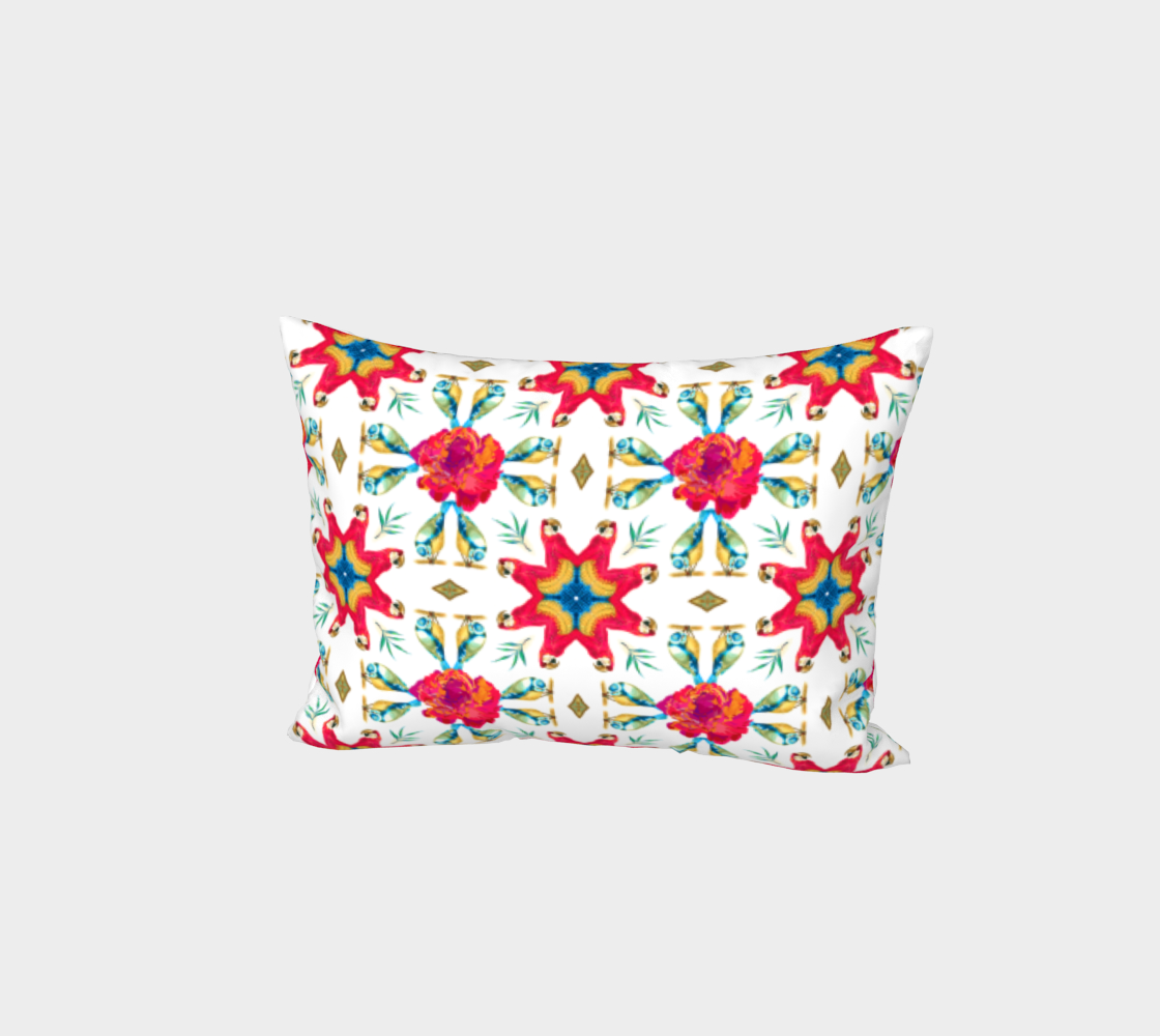 Tropical Scarlet Macaw Mandala Bed Pillow Sham preview