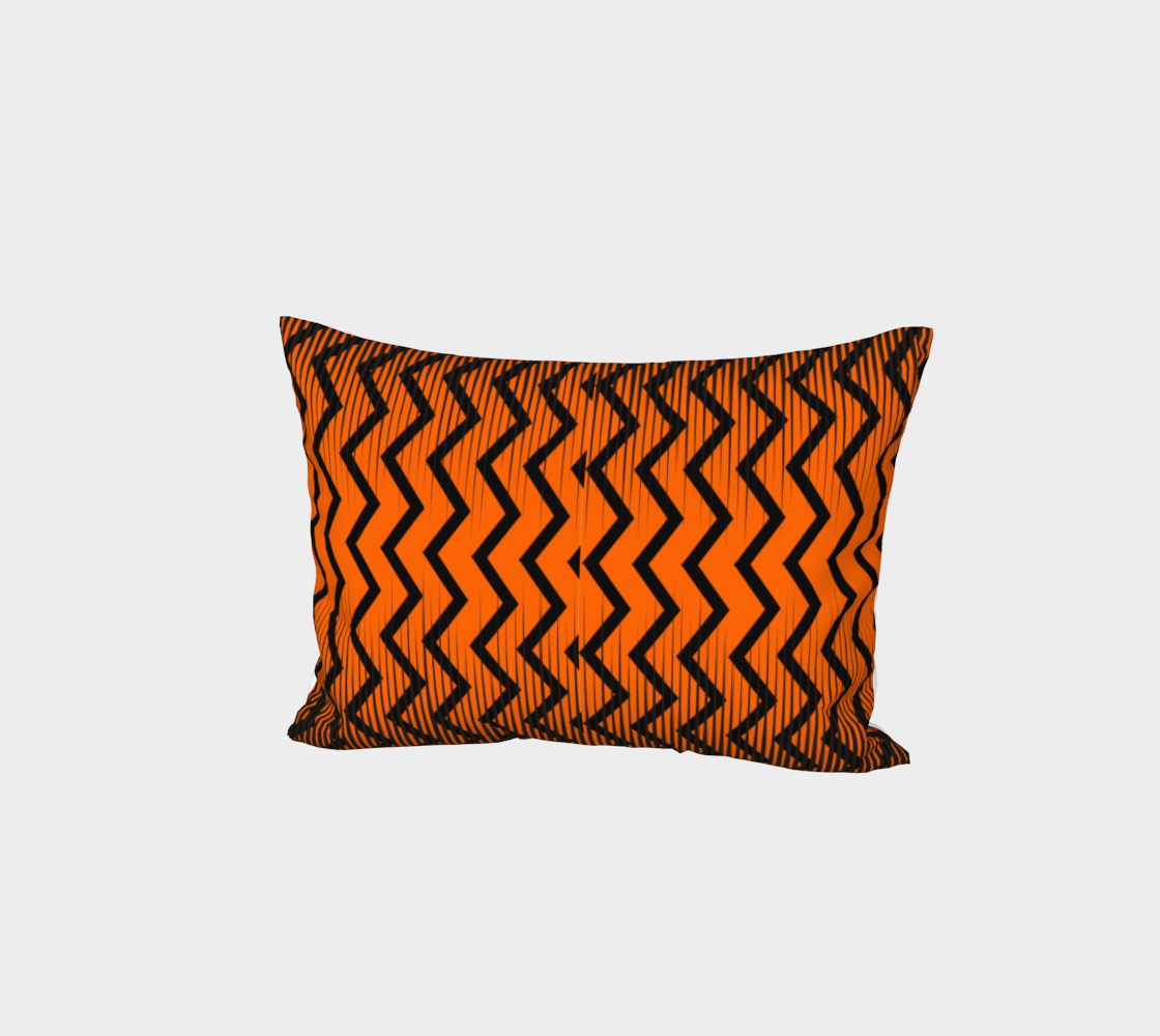 Orange Zigzag Tiger Bed Pillow Sham preview