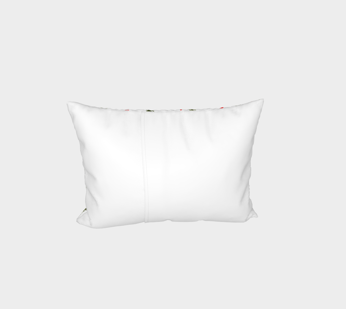 Olive green Christmas branches and berries pillow sham preview #3