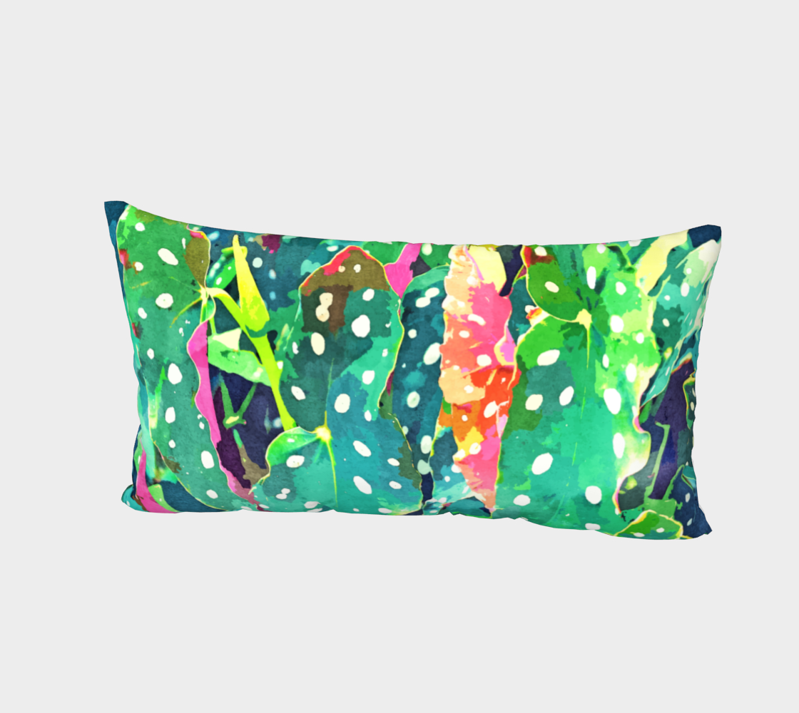 Polka Dots Tropical Plant Bed Pillow Sham 3D preview