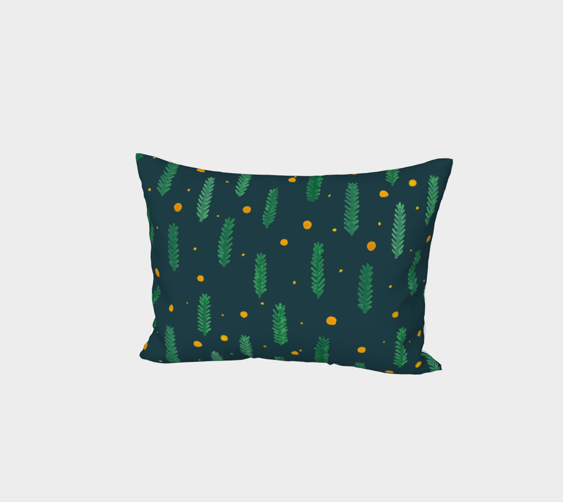 Christmas branches and dots - green and yellow preview