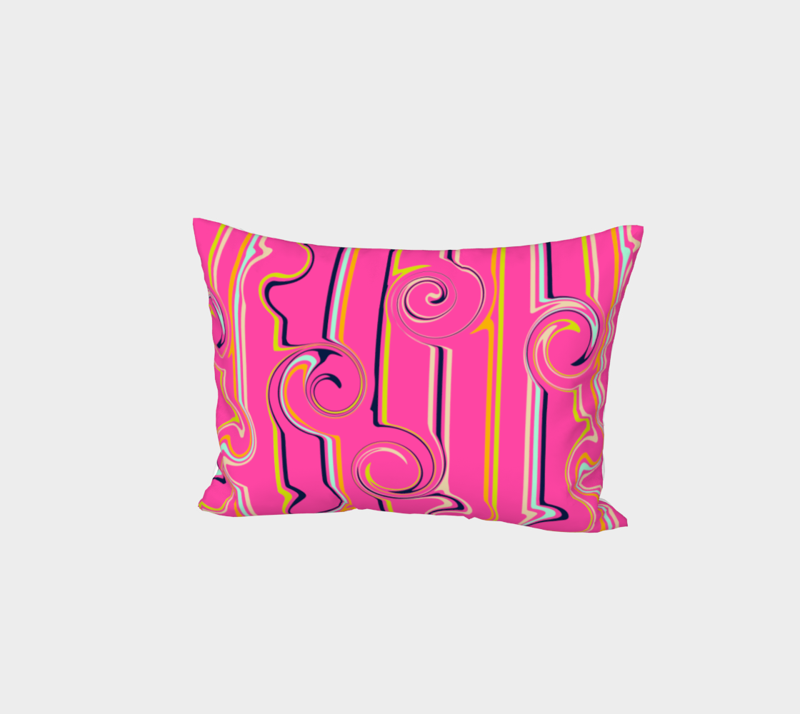 Modern abstract pillow sham cover, hot pink preview
