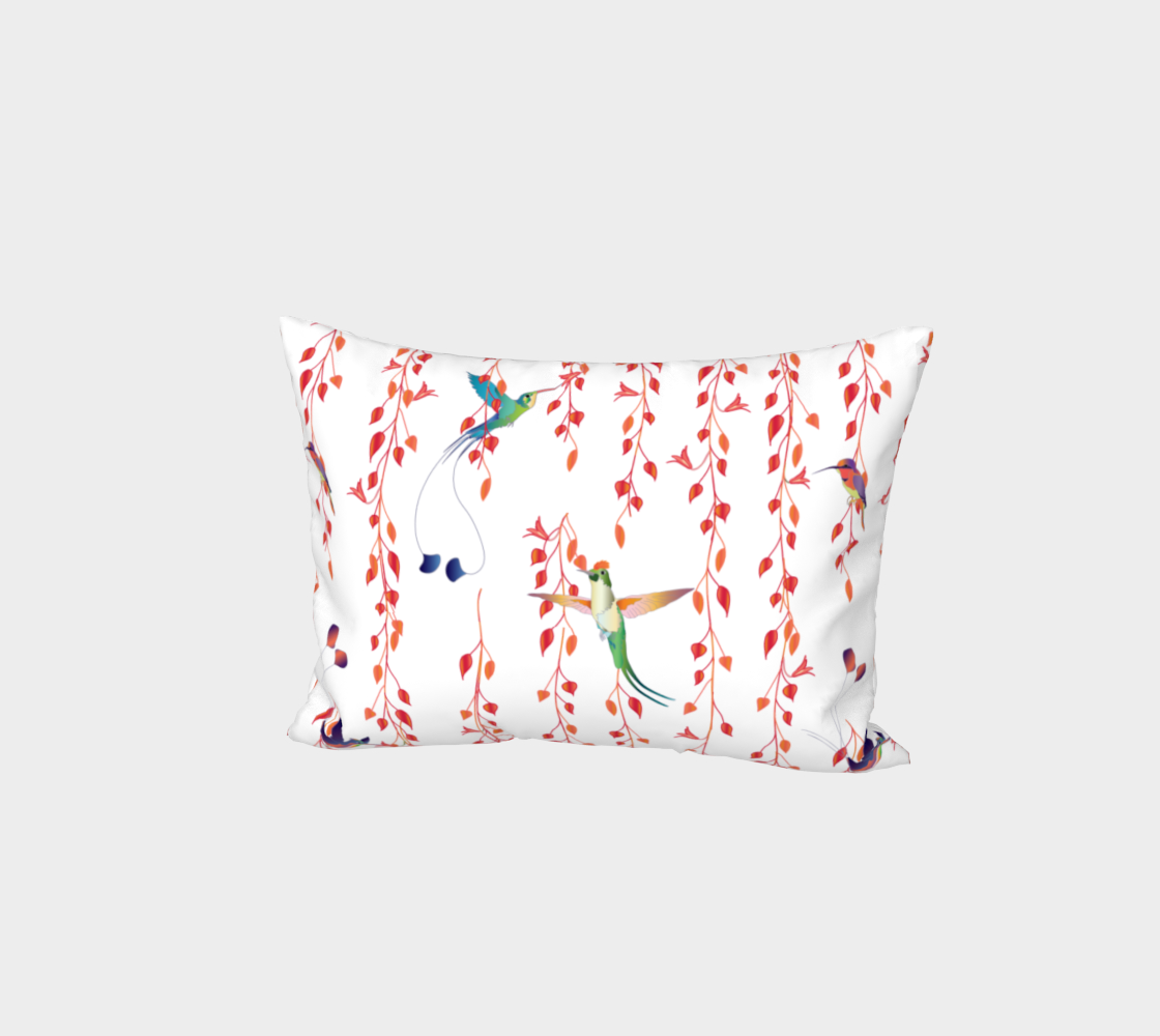 Humming birds on white, pillow sham preview