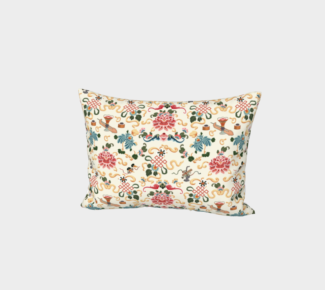 Pillow Sham "Chinoiserie Joie de Chinois" on Off White preview