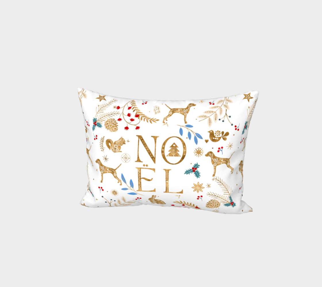 Noël Golden Weimaraners on white standard pillow sham preview
