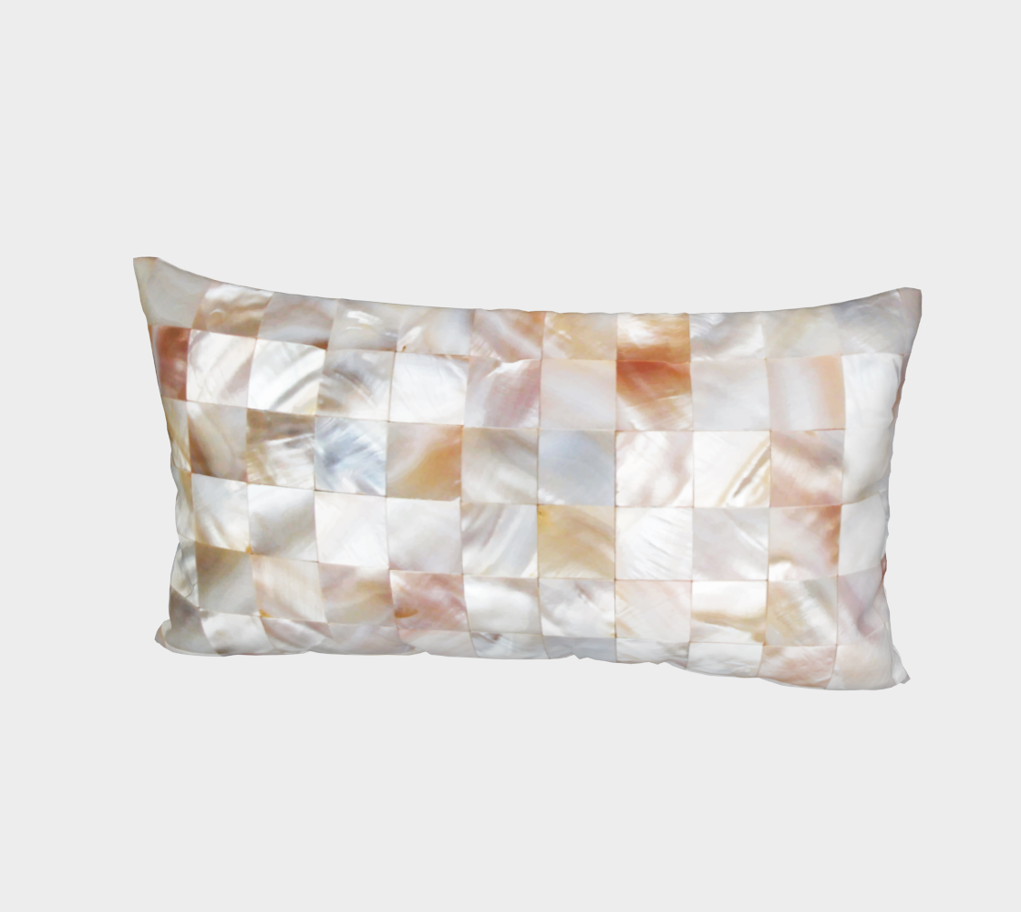 Aperçu 3D de Mother of Pearl, Exotic Tiles Photography, Neutral Minimal Geometrical Graphic Design Bed Pillow Sham