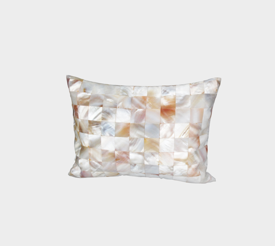 Aperçu 3D de Mother of Pearl, Exotic Tiles Photography, Neutral Minimal Geometrical Graphic Design Bed Pillow Sham