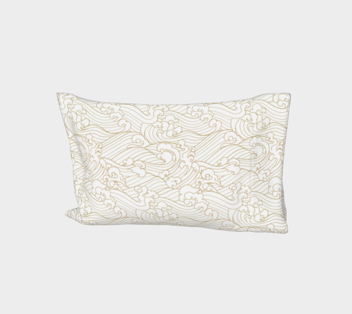 Golden Waves in White Bed Pillow Sleeve preview