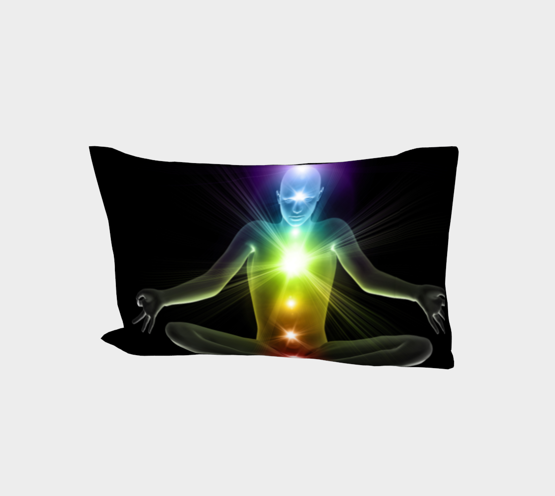 3d human in yoga pose with chakras preview