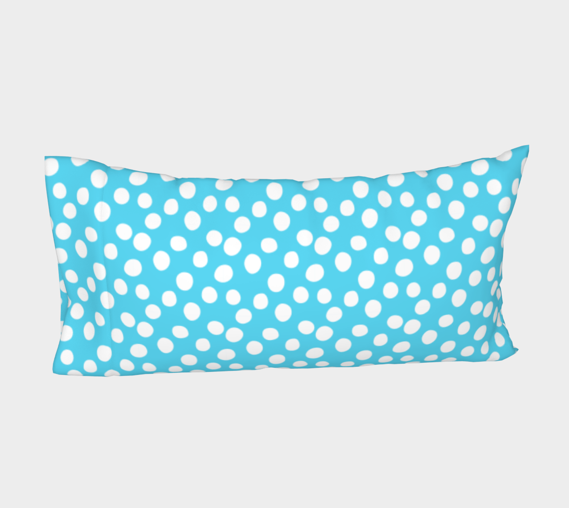 All About the Dots Bed Pillow Sleeve - Blue Miniature #5