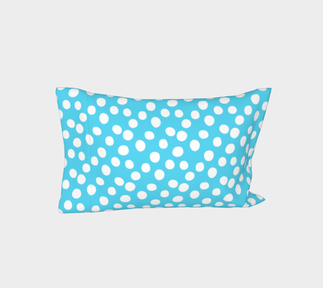 All About the Dots Bed Pillow Sleeve - Blue Miniature #4