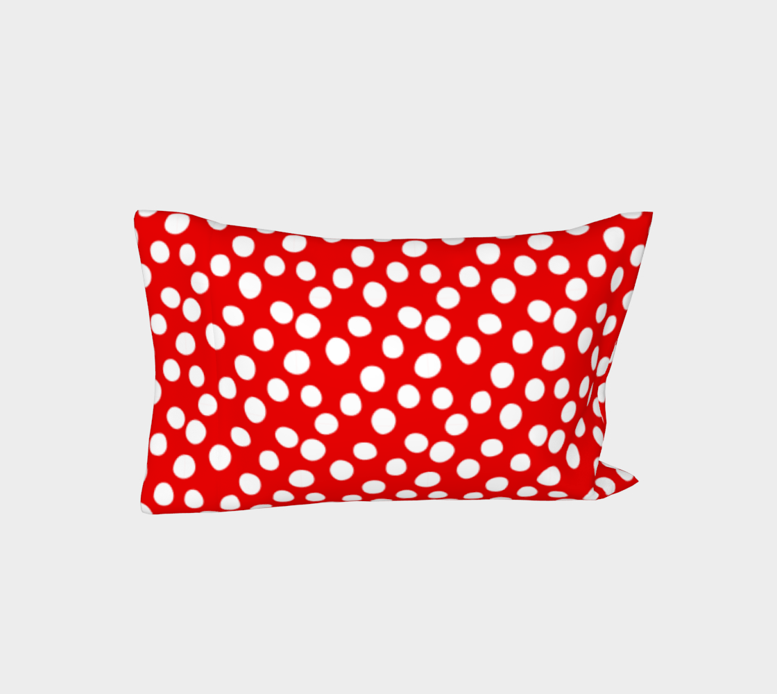 All About the Dots Bed Pillow Sleeve - Red Miniature #4