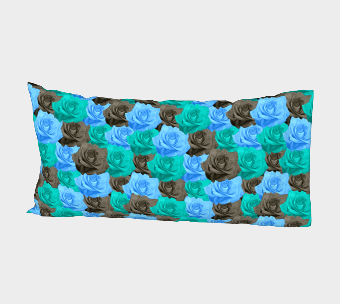 Aperçu de Blue Roses Bed Pillow Sleeve #2