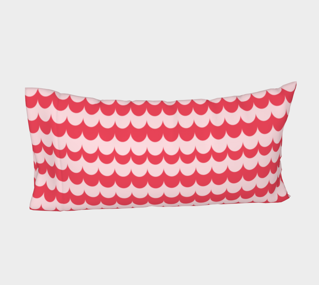 Aperçu de Pink Scallop Print Bed Pillow Sleeve #4