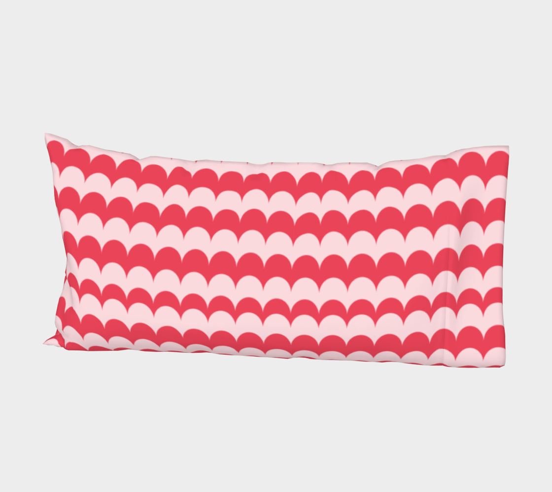 Aperçu de Pink Scallop Print Bed Pillow Sleeve #2
