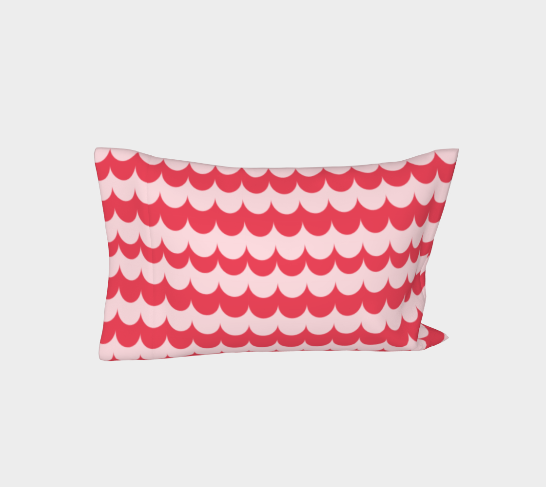 Aperçu de Pink Scallop Print Bed Pillow Sleeve #3