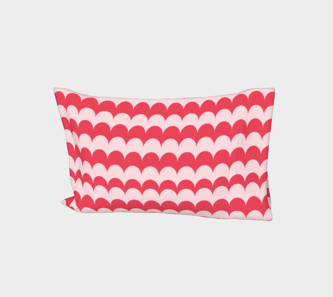 Aperçu de Pink Scallop Print Bed Pillow Sleeve
