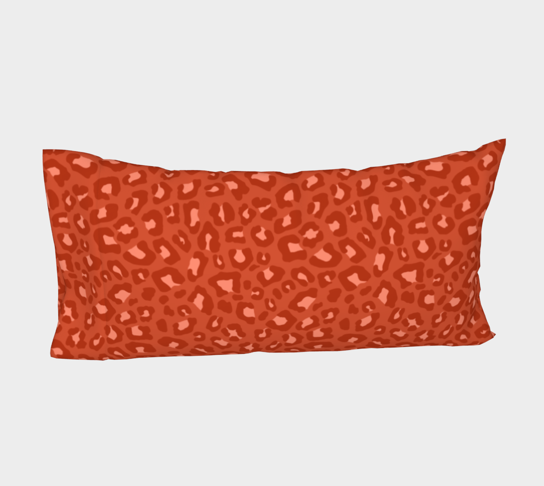 Aperçu de Leopard Print 2.0 - Rust Orange Bed Pillow Sleeve #4