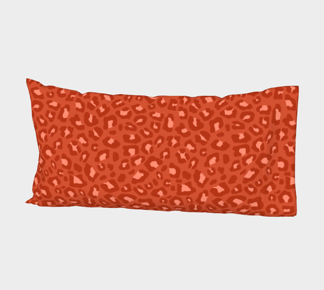Aperçu de Leopard Print 2.0 - Rust Orange Bed Pillow Sleeve #2