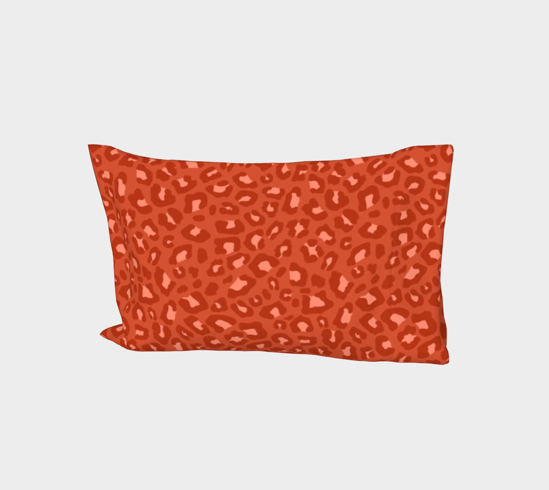 Aperçu de Leopard Print 2.0 - Rust Orange Bed Pillow Sleeve #1