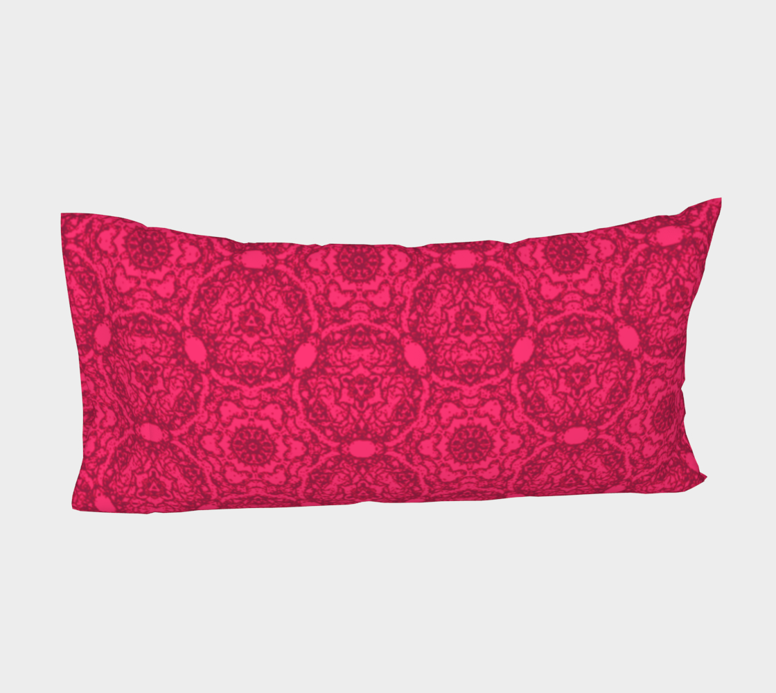 Aperçu de Bright Pink Lacey Pattern Bed Pillow Sleeve #4
