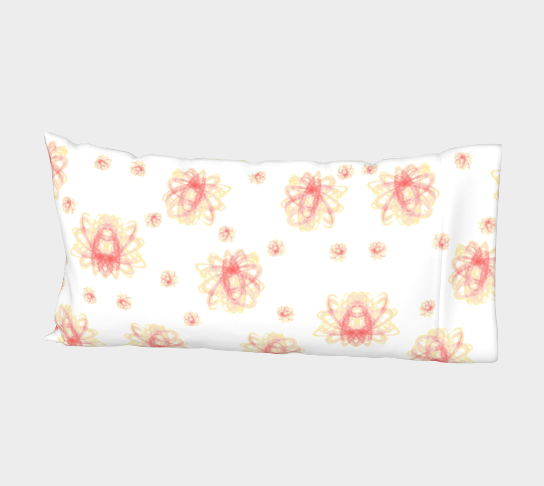 Pastel Strawberry Orange Elliptical Floral Pillow Sleeves Standard King Pillow Cases Vitalsole preview #2