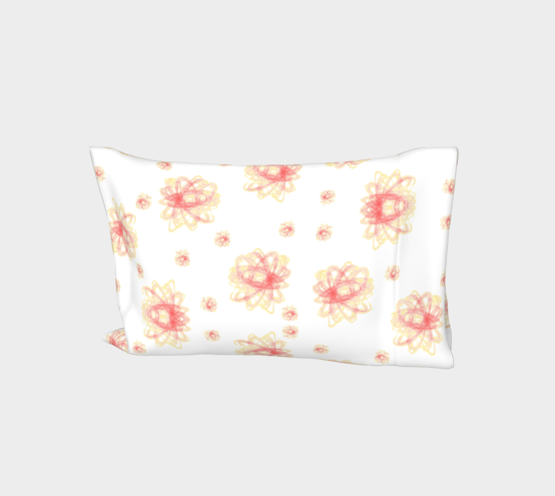 Pastel Strawberry Orange Elliptical Floral Pillow Sleeves Standard King Pillow Cases Vitalsole preview #1