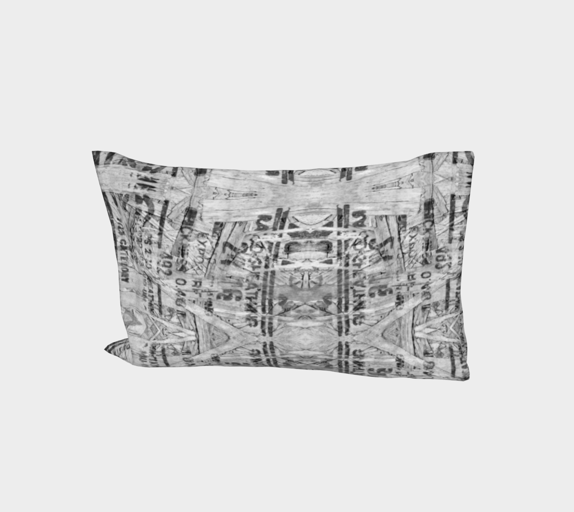 Vitalsole Black Grey Pillow Sleeve Typography Art Stamped OSB Tribal Design by Olivia M. Lake preview