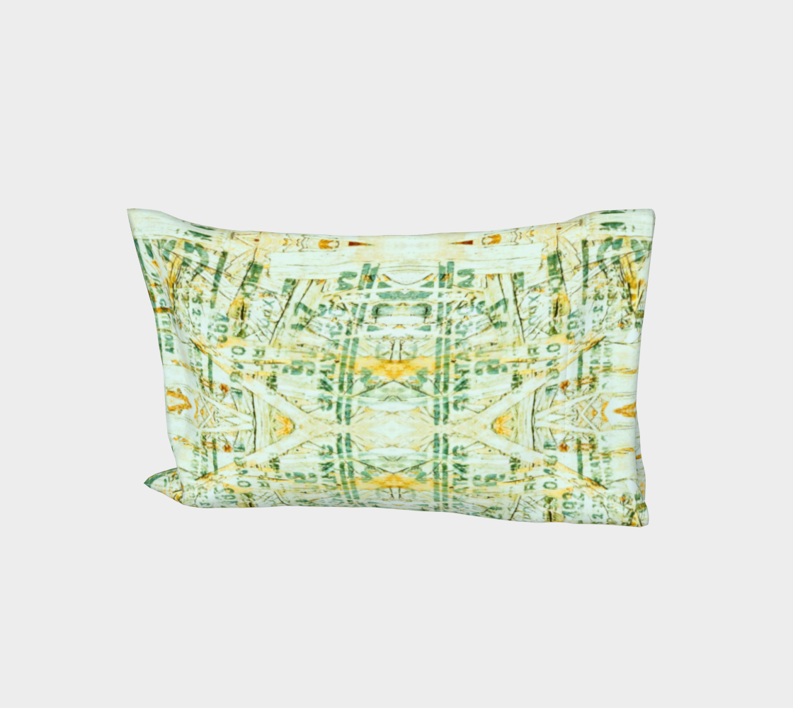 Stamped OSB Pressure Treated Orange Green Teal Tribal Cotton Pillow Cover Pillow Sleeve Vitalsole preview