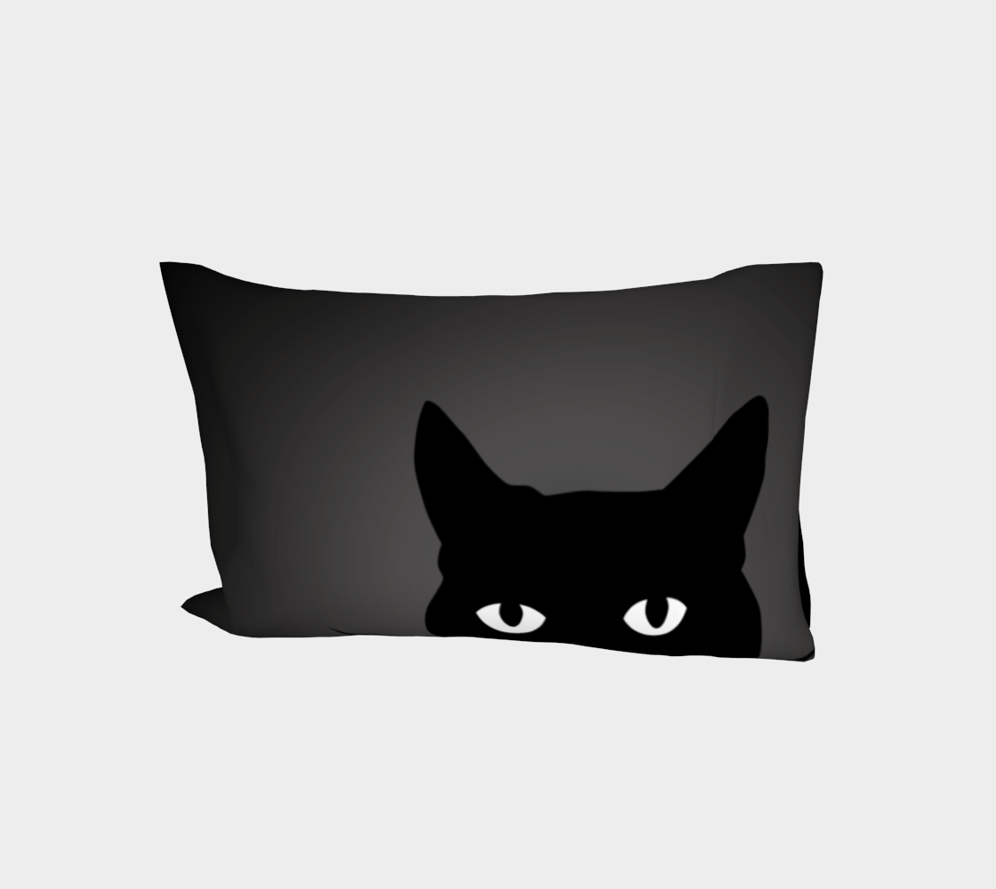 Aperçu de Black Cat on Black - Bed Pillow Sleeve